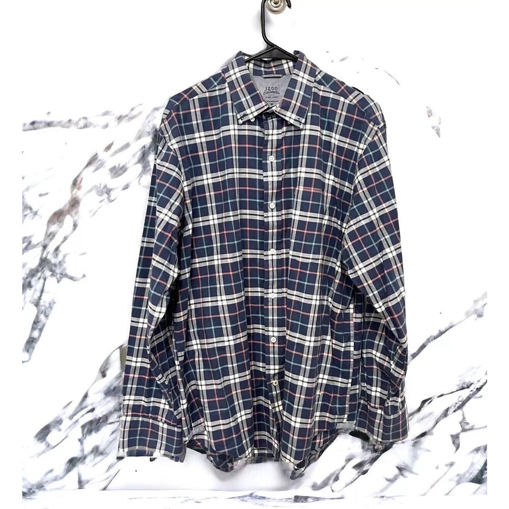 IZOD Saltwater Shirt Men's Medium Relaxed Classic Long Sleeve Button Down Boat